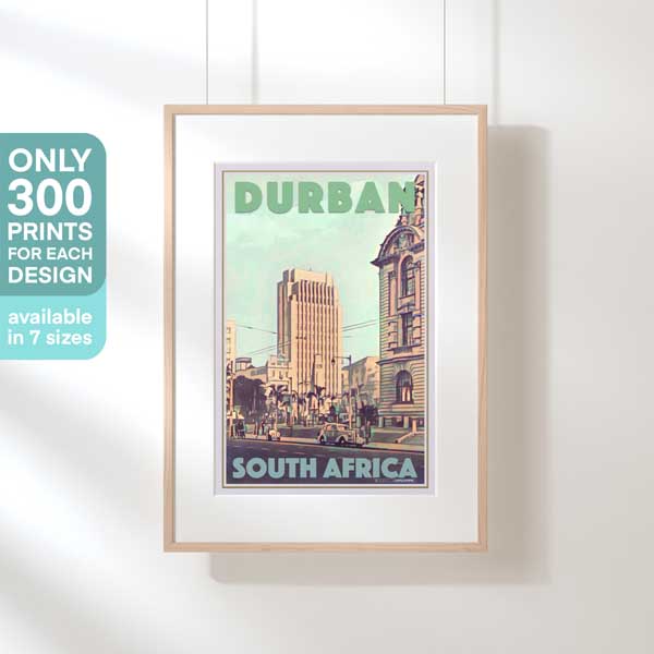 DURBAN STREET POSTER | Limited Edition | Original Design by Alecse™ | Vintage Travel Poster Series
