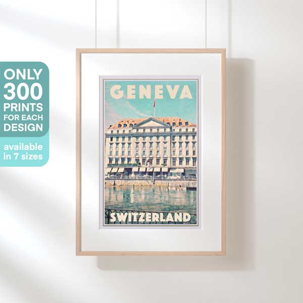Affiche Genève 'World Peace Capital' par Alecse | Édition Limitée 300ex | Affiche de voyage suisse