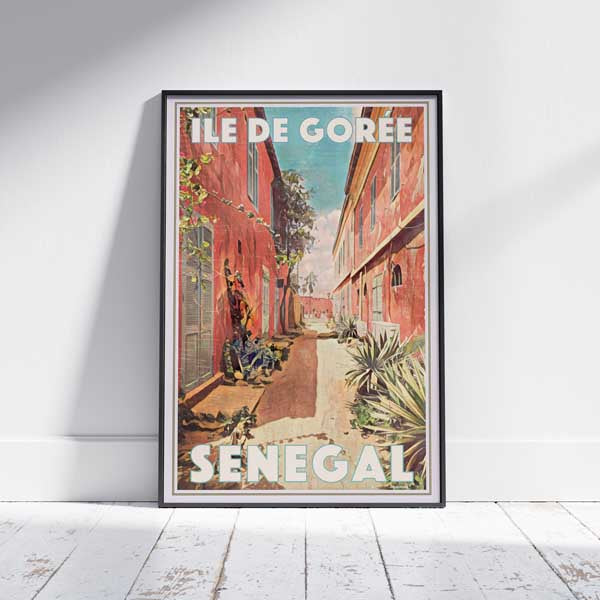 Affiche Ile de Gorée encadrée par Alecse | Affiche de voyage au Sénégal | Edition Limitée 300ex