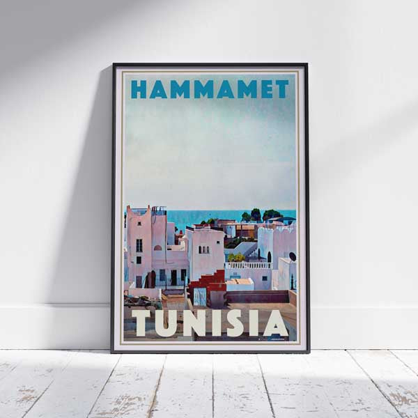 Framed Tunisia Travel Poster of Hammamet by Alecse