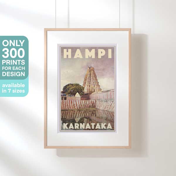 Affiche Hampi Bazaar par Alecse, India Travel Poster, édition limitée