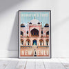 Humayun's Tomb travel poster by Alecse showcasing the intricate details of New Delhi's iconic landmark in vibrant colors