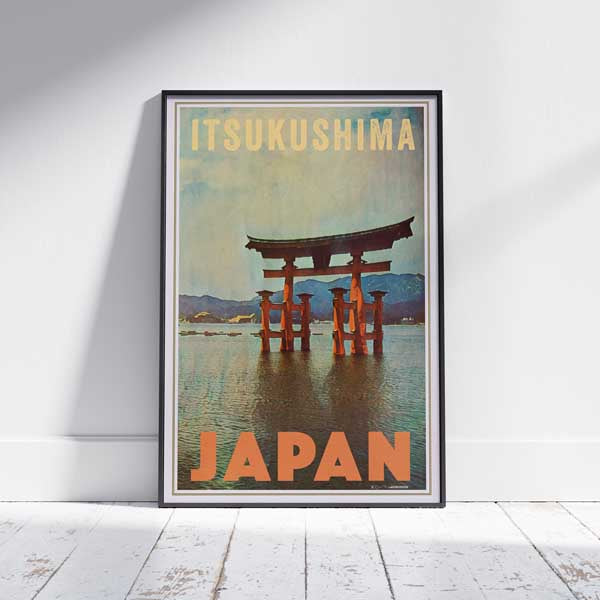 Itsukushima Shrine 'Miyajima' poster by Alecse, depicting the iconic torii gate of Japan, limited edition artwork