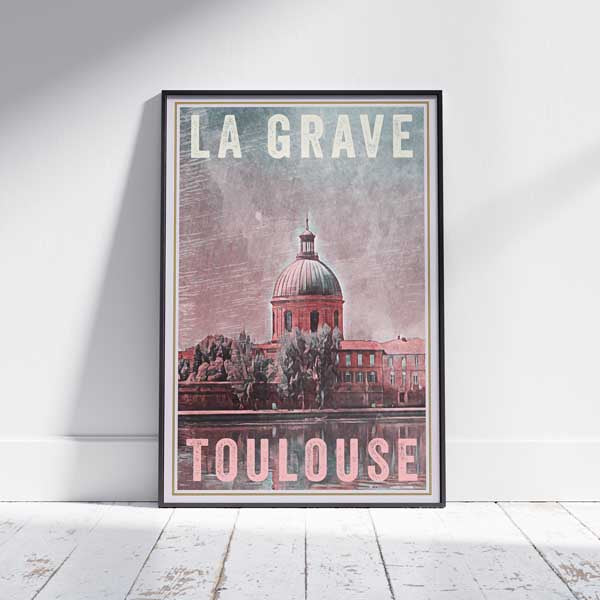 Framed TOULOUSE LA GRAVE POSTER | Limited Edition | Original Design by Alecse™ | Vintage Travel Poster Series
