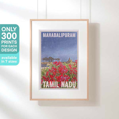 MAHABALIPURAM TAMIL NADU POSTER | Limited Edition | Original Design by Alecse™ | Vintage Travel Poster Series