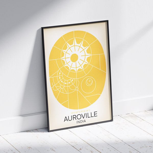 Auroville poster | Classic Indian Map Poster