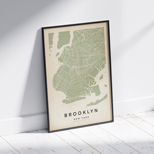 Brooklyn map by Cha, retro color edition