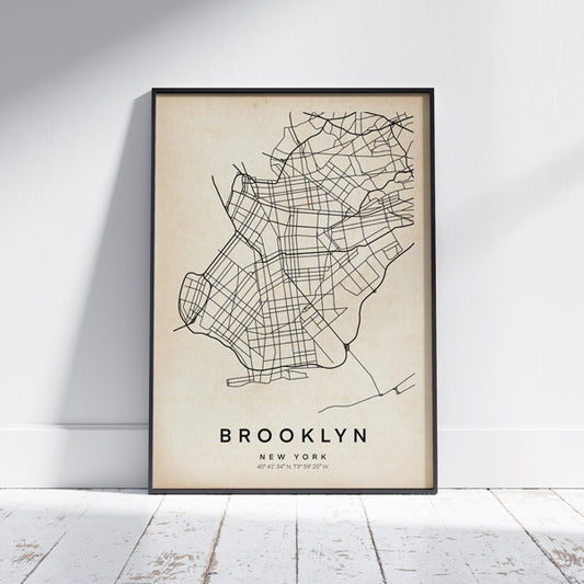 브루클린 지도 포스터