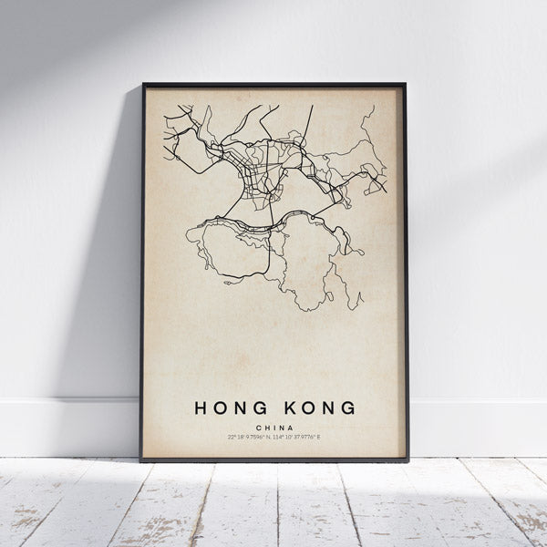 POSTER MAPA DE HONG KONG