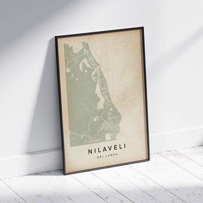 Nilaveli map poster by Cha, color edition