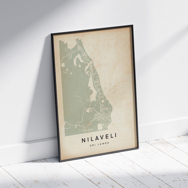 Nilaveli map poster by Cha, color edition