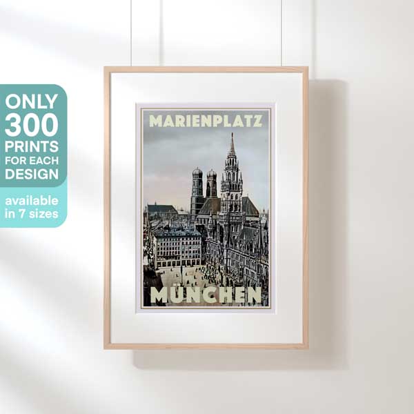 MARIENPLATZ MUNCHEN POSTER | Limited Edition | Original Design by Alecse™ | Vintage Travel Poster Series