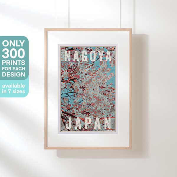 SAKURA CHERRY BLOSSOMS NAGOYA POSTER | Limited Edition | Original Design by Alecse™ | Vintage Travel Poster Series