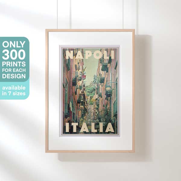 Affiche de Naples par Alecse intitulée Napoli Street | Edition Limitée 300ex