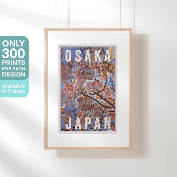 SAKURA CHERRY BLOSSOMS OSAKA POSTER | Limited Edition | Original Design by Alecse™ | Vintage Travel Poster Series