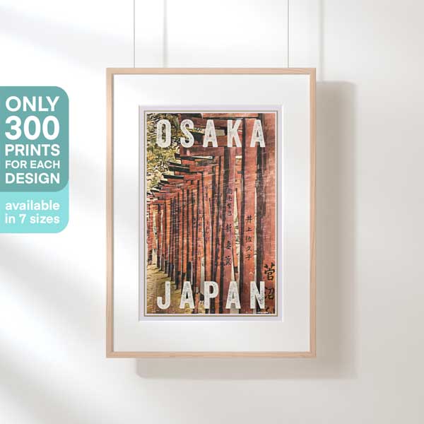 AFFICHE OSAKA TORII | Édition Limitée | Conception originale par Alecse™ | Série d'affiches de voyage vintage