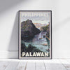 AFFICHE PALAWAN PHILIPPINES encadrée | Édition Limitée | Conception originale par Alecse™ | Série d'affiches de voyage vintage
