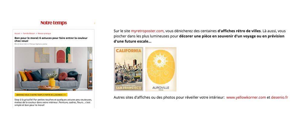 Auroville poster has been featured in Notre Temps Magazine