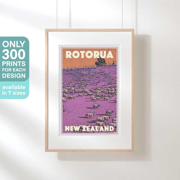 Limited Edition new Zealand poster of Rotorua | 300ex
