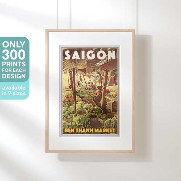 Hanging Frame Limited Edition Ben Thanh Market Saigon Poster - 300 Copies Exclusive Art