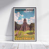 Affiche Tikal | Affiche de voyage vintage du Guatemala par Alecse
