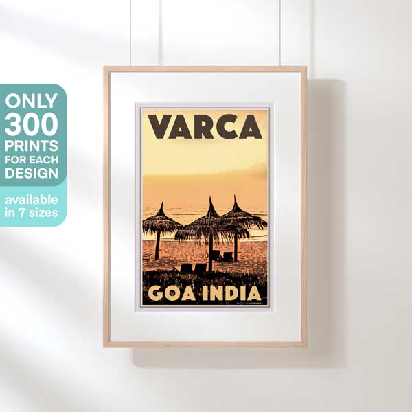 AFFICHE VARCA BEACH GOA | Édition Limitée | Conception originale par Alecse™ | Série d'affiches de voyage vintage