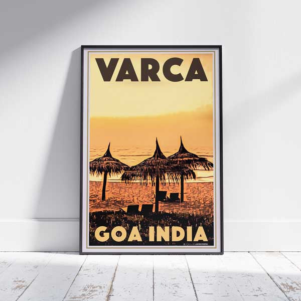 Framed VARCA BEACH GOA POSTER | Limited Edition | Original Design by Alecse™ | Vintage Travel Poster Series