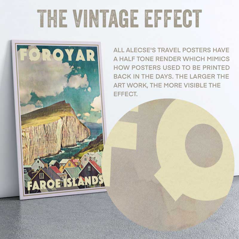 Close-up on the texture of the Faore Islands poster