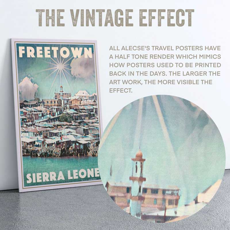 Close-up of the texture of the Freetown poster