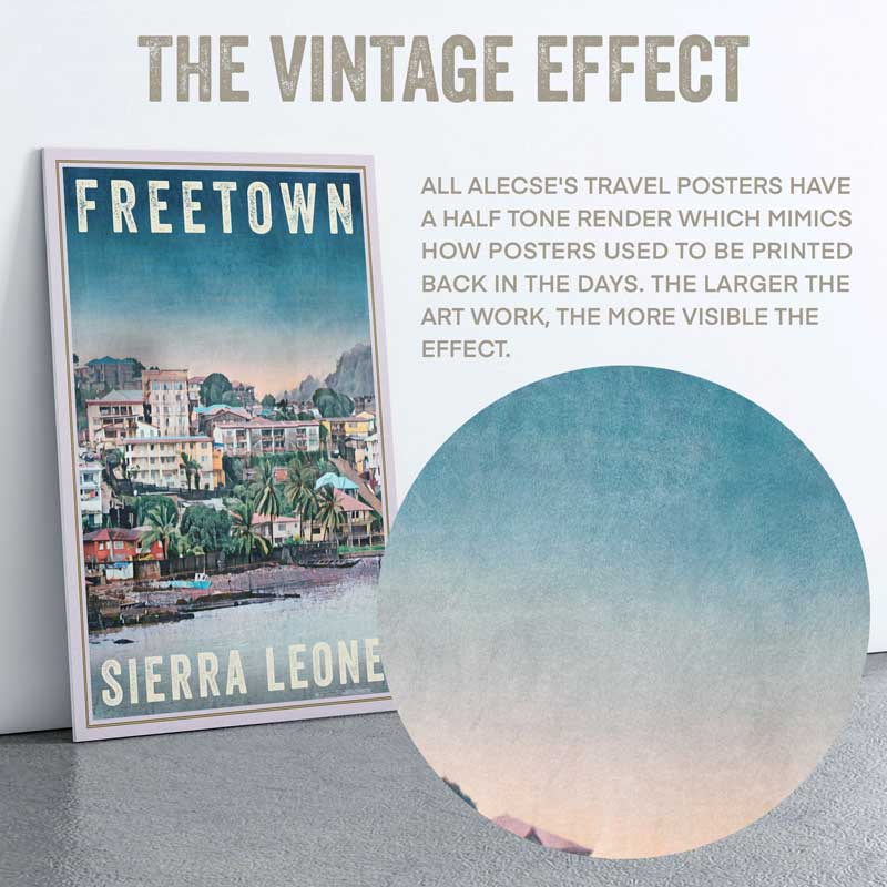 Close-up of the Freetown poster texture