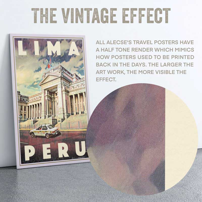 Close-up of the half-tone texture in the Lima poster by Alecse