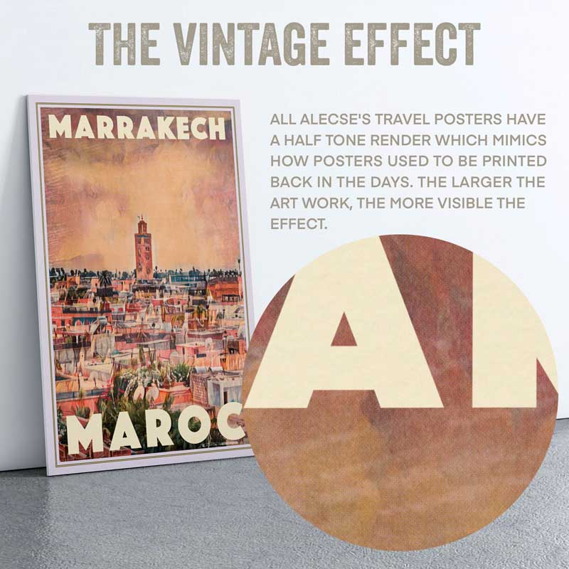Close-up of the half-tone in the Marrakech poster by Alecse
