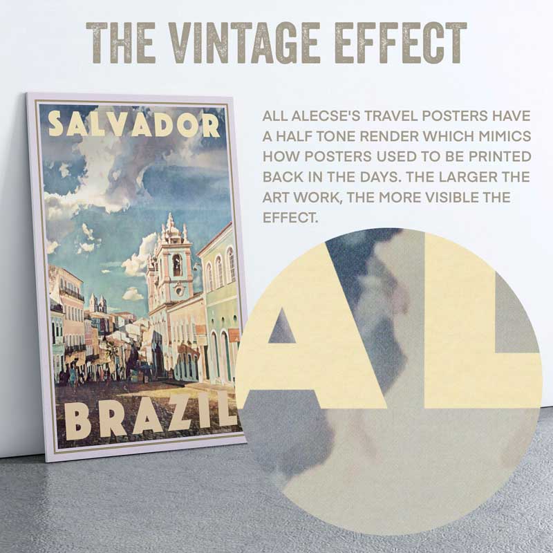 Close-up of the half-tone texture in the Salvador de Bahia poster by Alecse