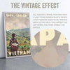 Gros plan de la texture en demi-teinte dans l'affiche de voyage Sa Pa du Vietnam